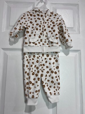 Carter's Child of Mine 2 Piece Lepard Zip up Hoodie and Matching Pants 0-3M NWOT