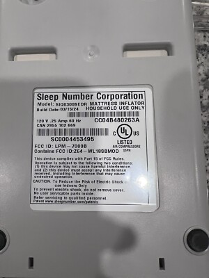 Sleep Number Pump - SIQ0300SEDR Dual King Queen Air Pump [Pump & Hoses ONLY]