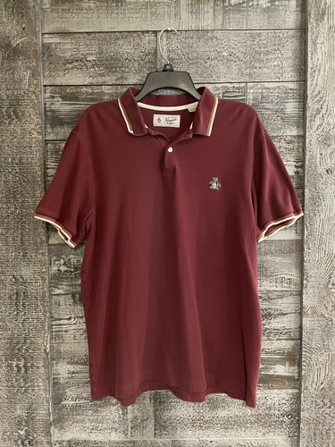 Penguin Collared Red Polo Shirt Men's Size XL Excellent