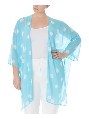 

ANNE KLEIN Женский топ цвета морской волны с асимметричным подолом и открытым передом плюс ОДИН РАЗМЕР, Aqua