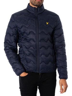 Мужская стеганая куртка Lyle & Scott с гербом, синяя