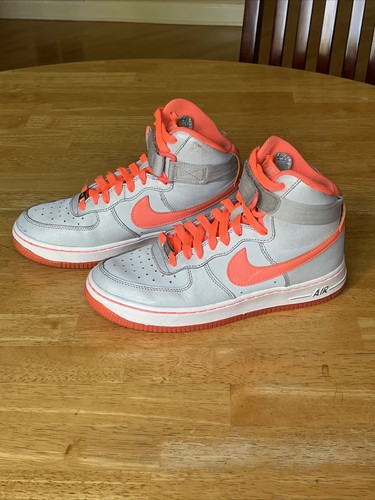 Nike Air Force 1 (2014) Bone Gray/ Neon Peach High Top Shoes