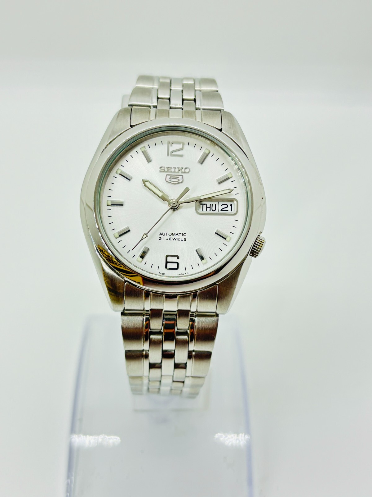 SEIKO 自動巻き 腕時計 ホワイト　SEIKO5 7s26 Seiko 5 SEIKO セイコー5 7S26 自動巻き 腕時計 メンズ : 王様