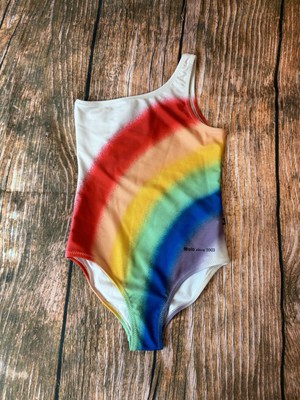 Molo Kid's Girl's Rainbow Swim One Shoulder One Piece Swimsuit 7 New