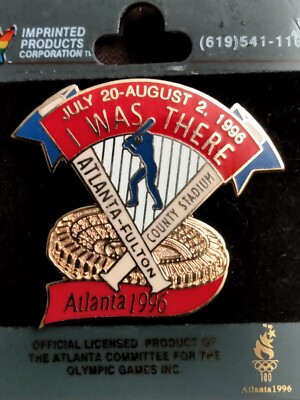 1996 Atlanta Olympic BASEBALL Lapel Pin Tack - I WAS THERE Fulton County Stadium