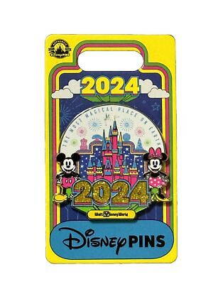 2024 Disney Parks Walt Disney World Castle Mickey & Minnie Mouse OE Pin