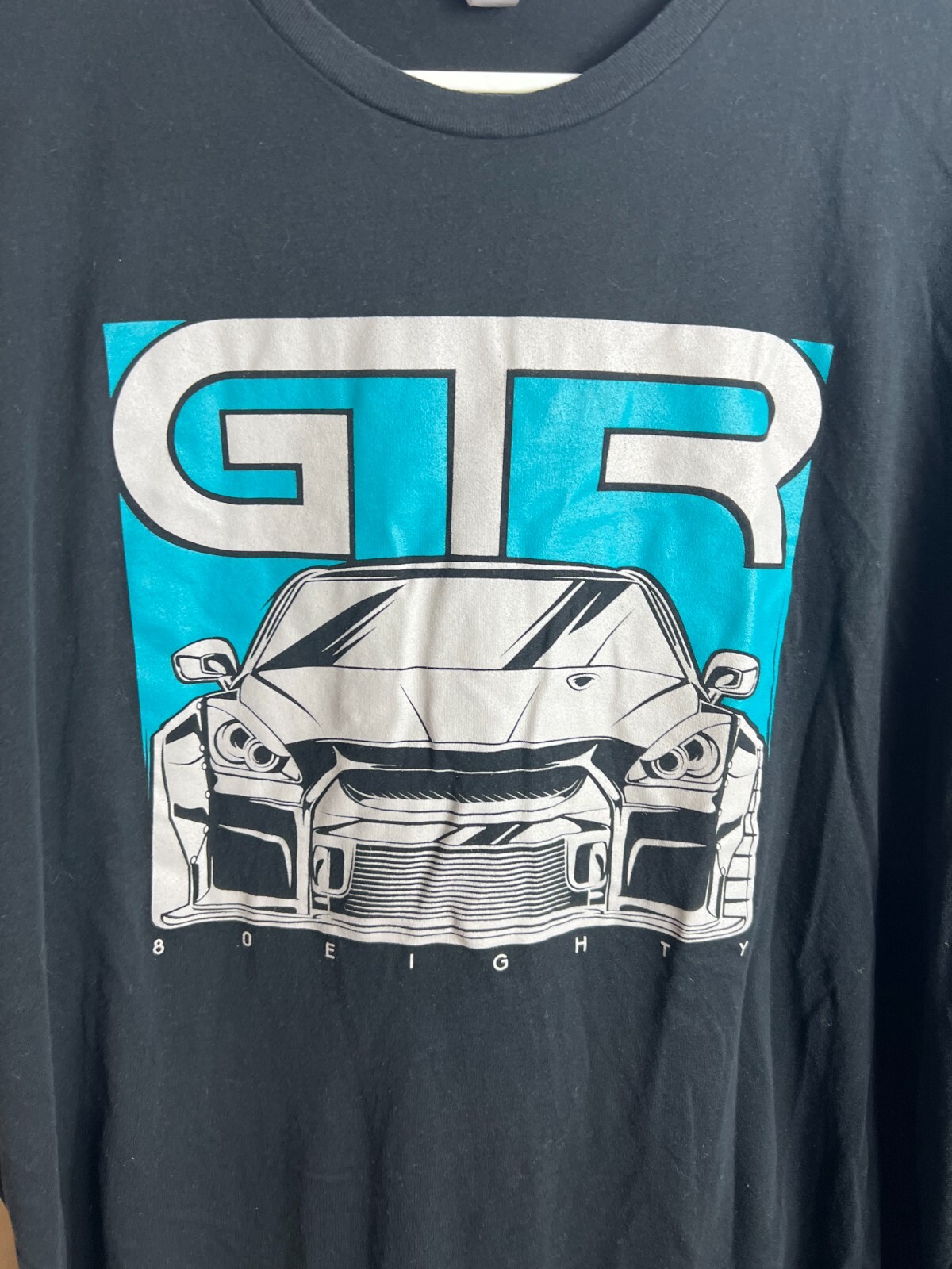 80Eighty GTR Black Teal T-Shirt Size XL Car Automobile