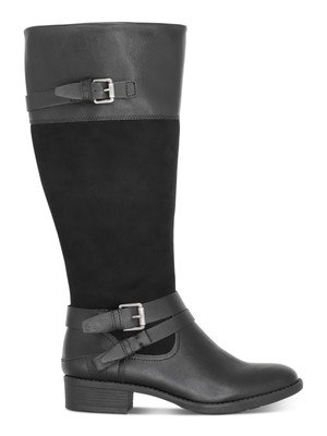 STYLE & COMPANY Womens Black Buckle Accent Padded Ashliie Round Toe Block Heel