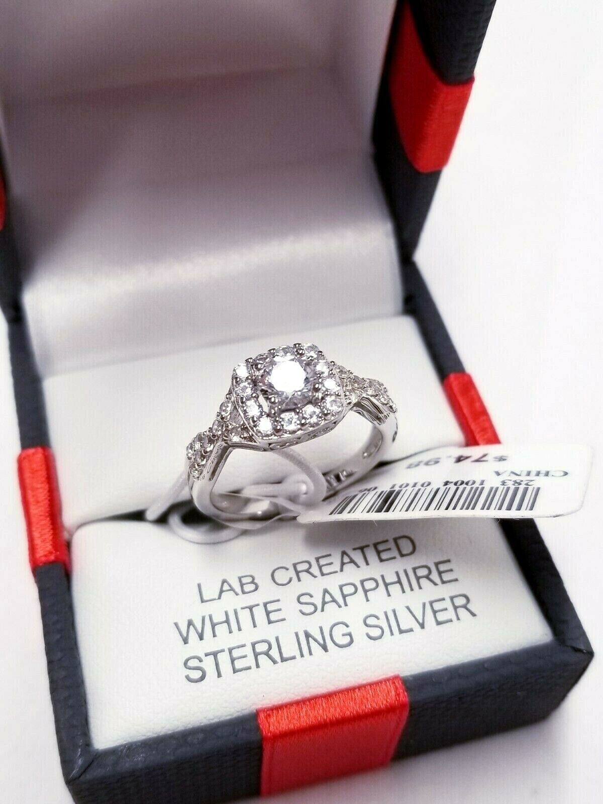 Lab Created White Sapphire Cocktail Ring in Sterling Silver Lab Created White Sapphire Cocktail Ring in Sterling Silver