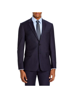 

THEORY Мужской костюм Bowery Navy Extra Slim Fit из смесовой шерсти Раздельный блейзер
