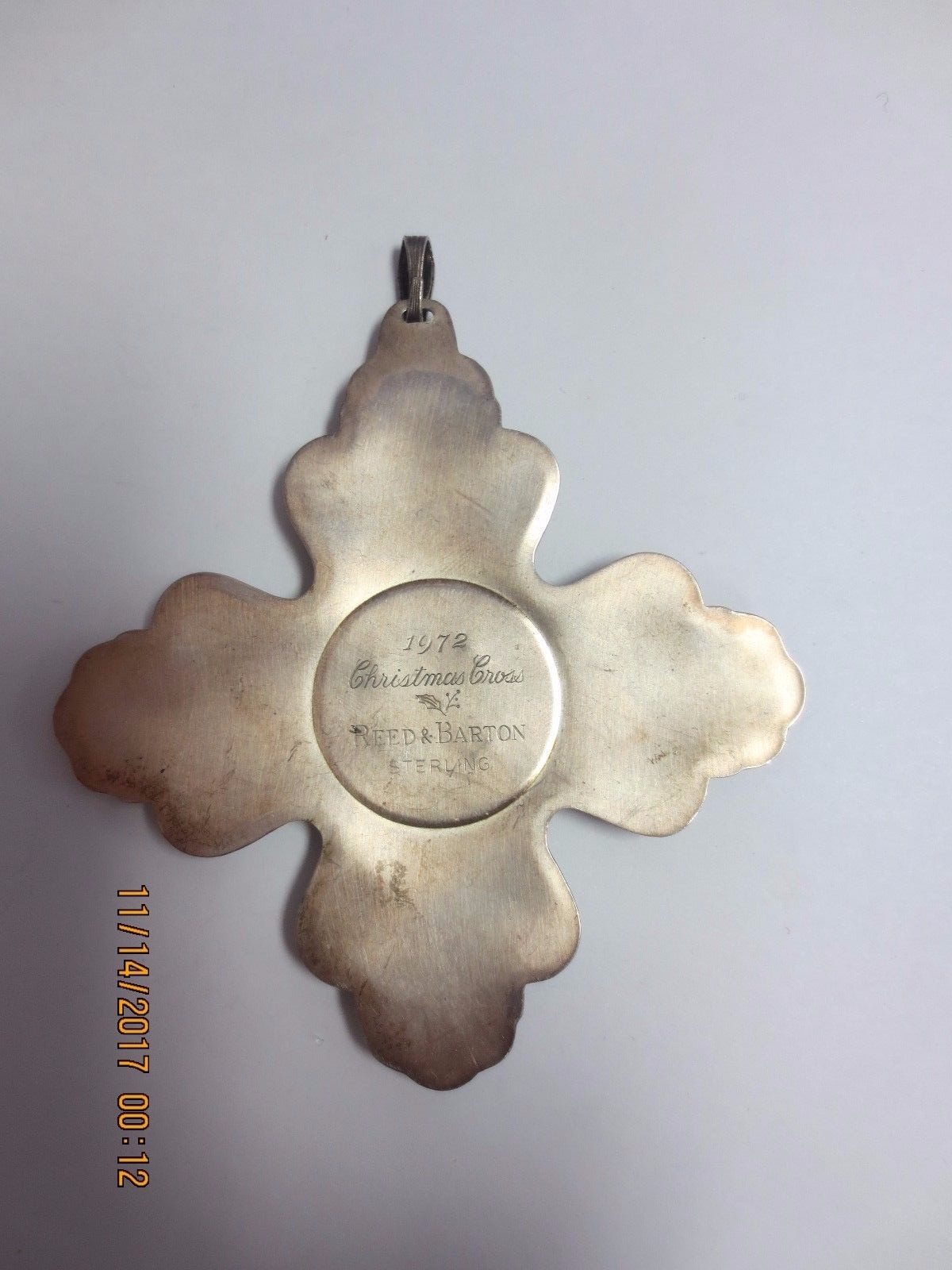 Reed & Barton 1972 Sterling Silver Limited Edition Christmas Cross Ornament