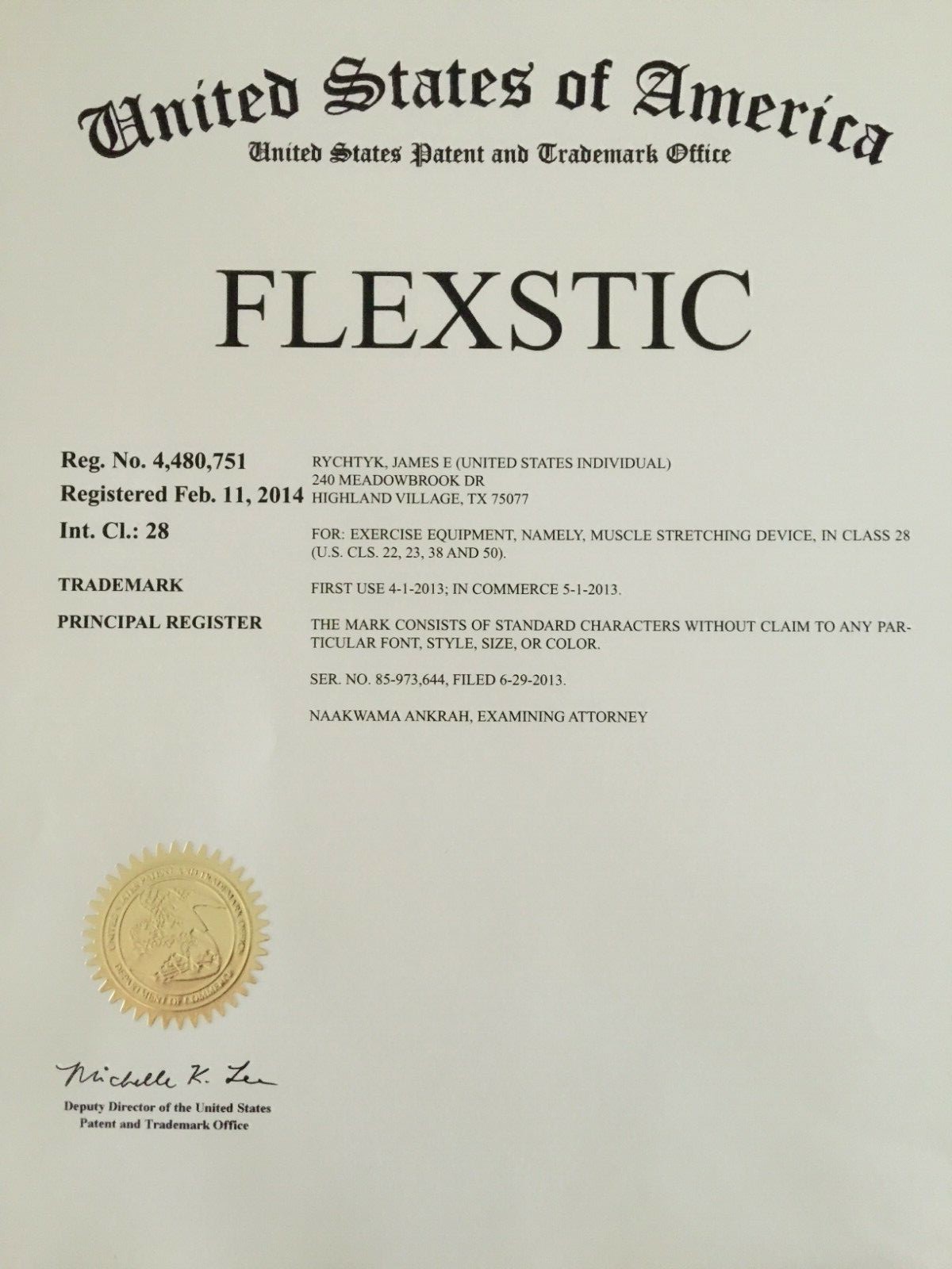 Patent and Trademark Flexstic 