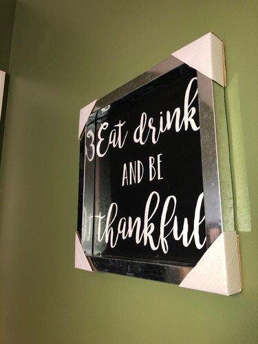 New Eat Drink And Be Thankful Galvanized Wall Art 11x11 Sign