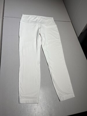 Lululemon Pants Women's 10 Align Ribbed High Rise White Gym Yoga 25  Inseam