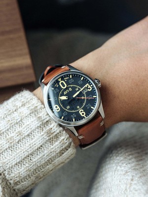 Pre-owned Avi-8 Spitfire Smith Automatic Woolston Watch - Brand