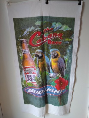 *RARE* VINTAGE BUD LIGHT THE CABANA BEER BEACH TOWEL 