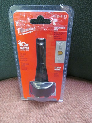 BRAND NEW MILWAUKEE 48-25-2122 2 1/8'' SELF FEED WOOD BIT 7/16'' SHANK FREE SHIP