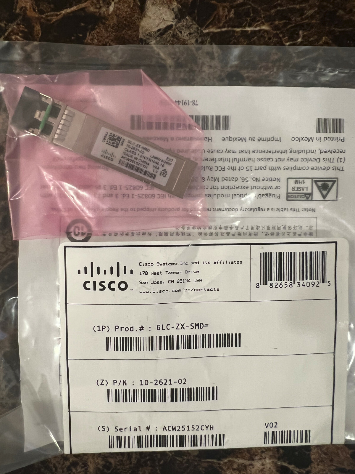 Cisco GENUINE GLC-ZX-SMD NEW SEALED With HOLOGRAM | eBay