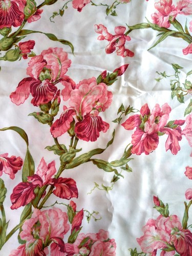 Vintage Everfast Fabrics Pink Red Floral Drapery Decorator 7.5 Yards