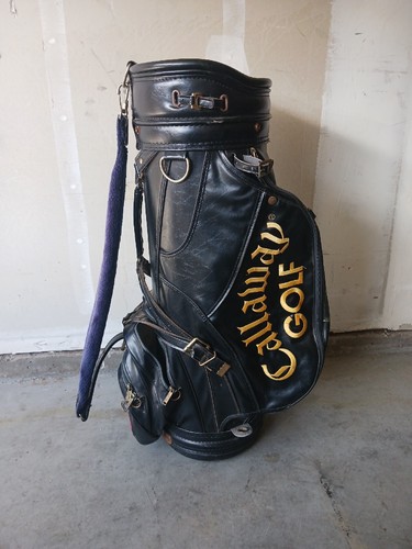 dn1 Callaway GOLF BAG オールレザー 黒 Vintage Callaway Big Bertha Hawkeye Black Leather Staff 6
