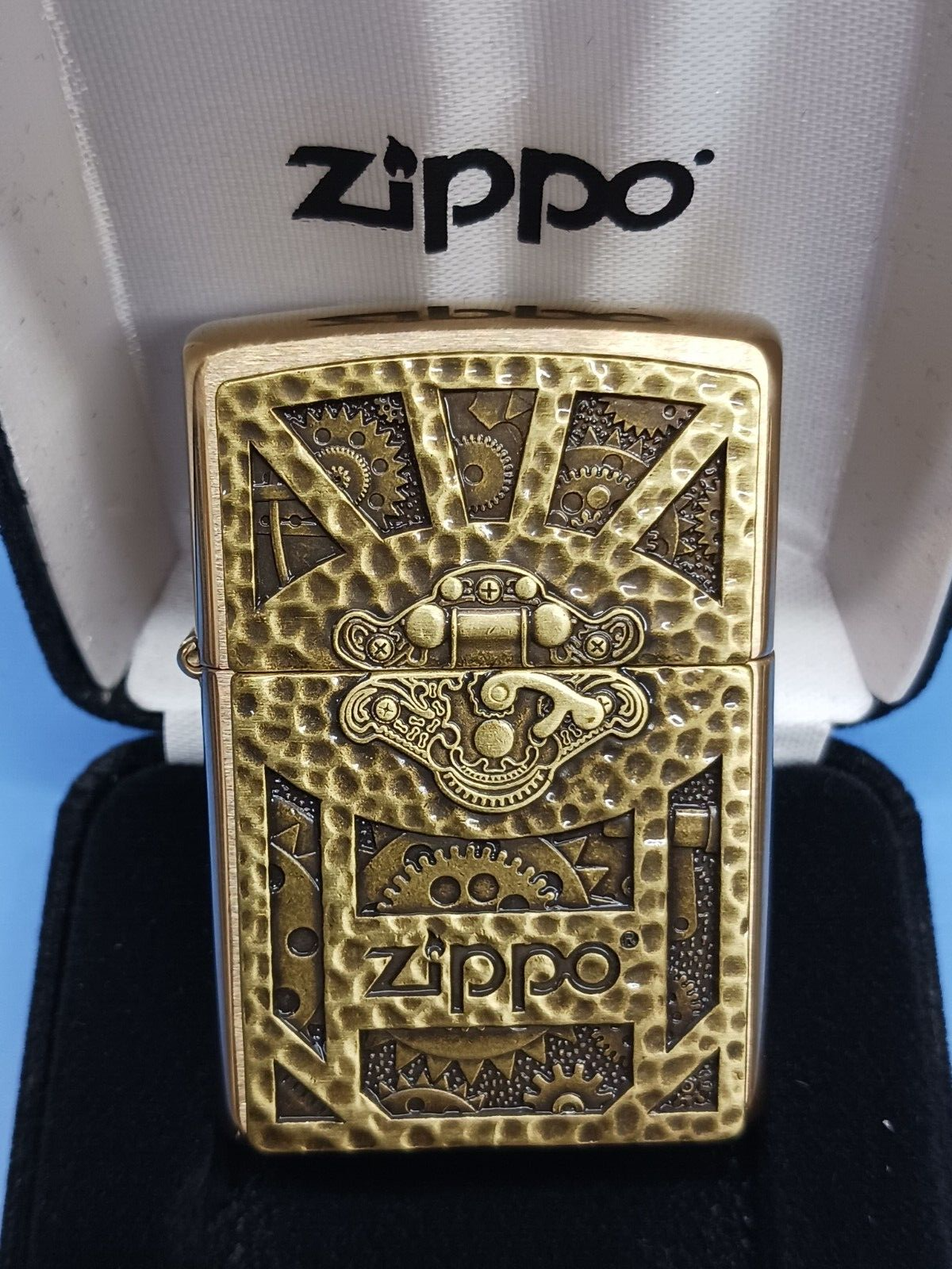 Zippo 29103 Gear Design Emblem Brushed Brass | eBay