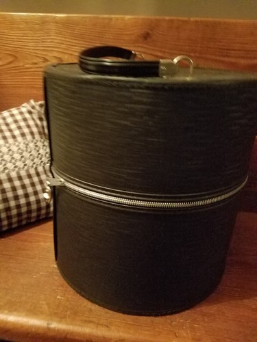 Vintage Deluxe Hat Box Wig Case zippered travel gear storage