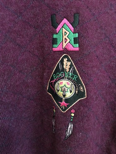 Vintage Bogner Ski Sweater Maroon Gray Wool Size Large