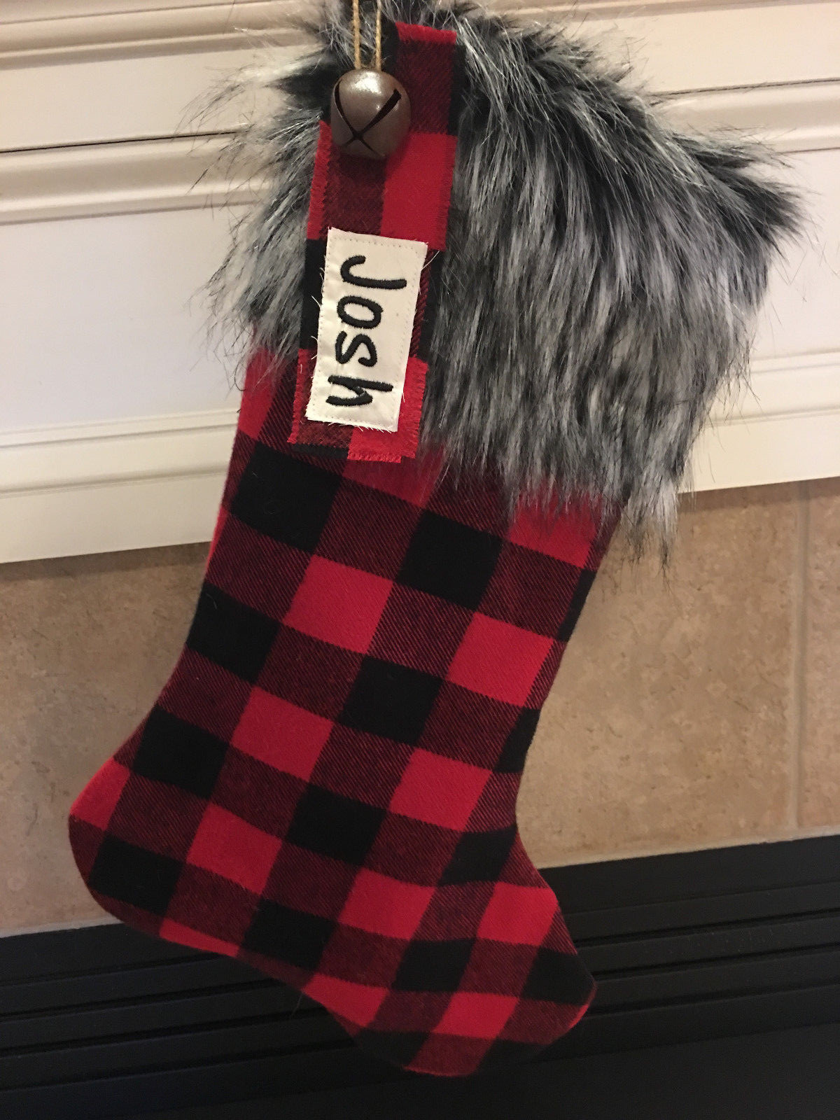 Buffalo Plaid Christmas Stocking - Handmade and Personalized