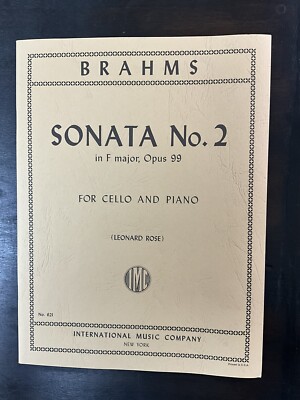Brahms: Sonata No. 2 in F Major, Op. 99 for Cello and Piano (Leonard Rose)