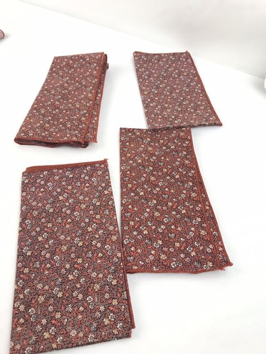 Vintage Burgundy Cloth Napkins Set Of 4