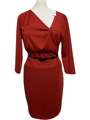 New York and Company Rust Knit Dress Three-Quarter Sleeve Size XL- NWT$69.95