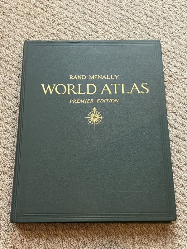 Vintage 1943 Rand McNally World Atlas Premier Edition With WWII War Zone Maps
