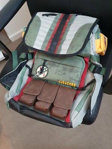 star wars boba fett mandalorian suit up laptop backpack