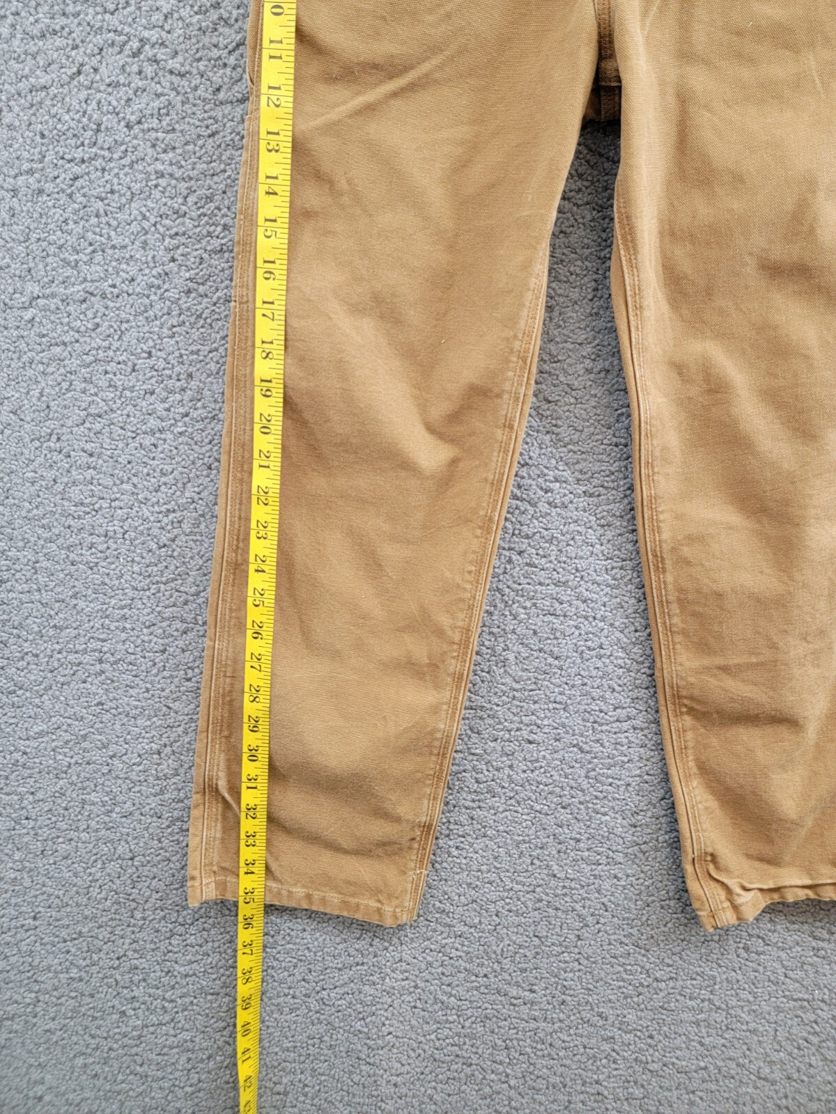 Ralph Lauren Canvas Carpenter Pants Big Boys' 12 Beige Solid Zip Snap Closure - Picture 9 of 19