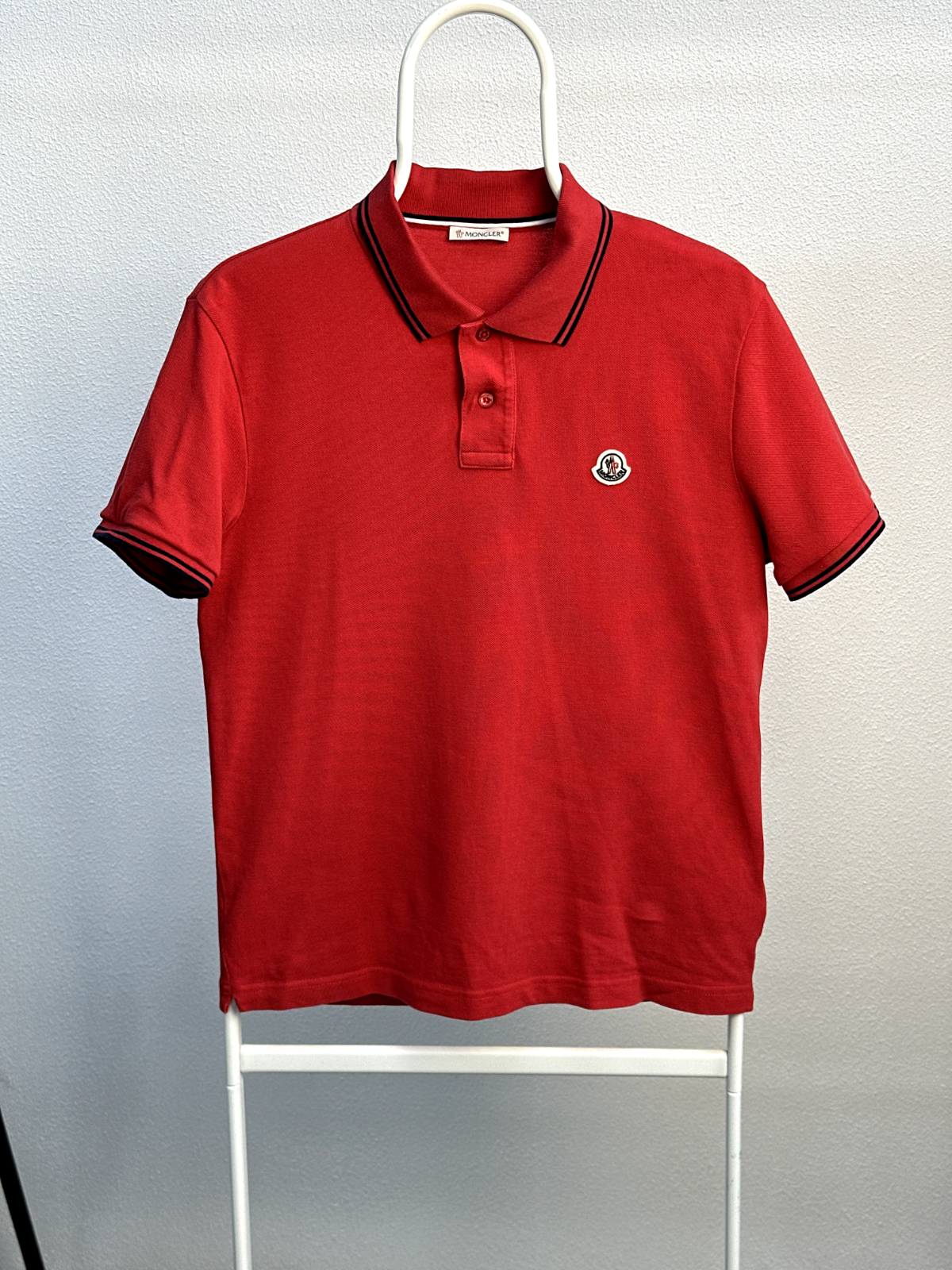 MONCLER◇MAGLIA POLO MANICA CORTA /ポロシャツ/L/コットン/BLK