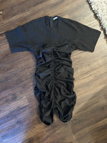 ワンピース ALEXANDER WANG Woman Dress Black 1WC4246704 001 Alexanderwang.T Women's Bodycon Crewneck Tee Dress W/ Logo
