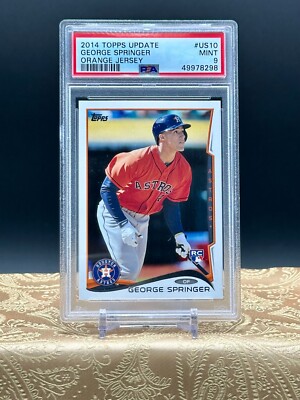 2014 TOPPS UPDATE GEORGE SPRINGER #US10 ORANGE JERSEY ROOKIE RC PSA 9 MINT