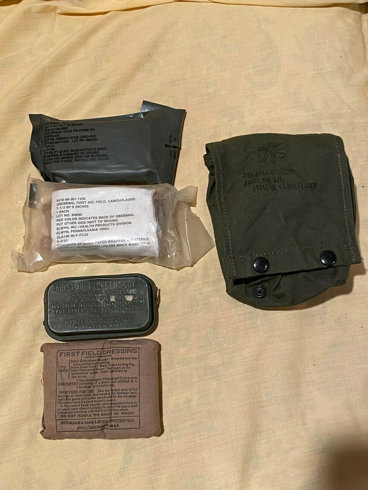 Vietnam Era US Aviators Combat Medic kit First Aid Bag + WW