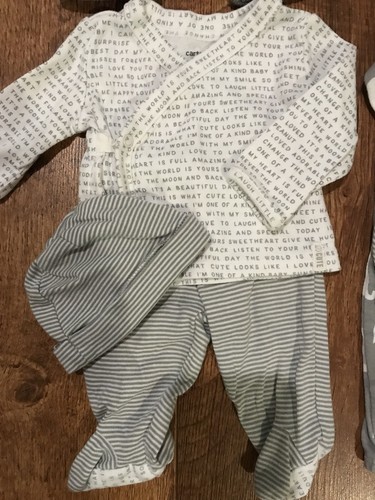 Newborn Lot Baby Boy Boys Carter’s Starting Out Sleeper Pants Hat Romper