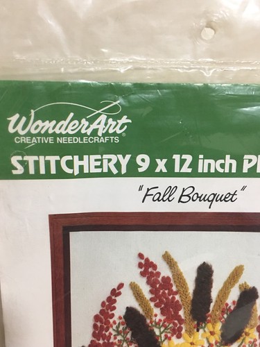 Embroidery Kit Cattails Sumac Floral Native Southwest Pottery Wool Yarn Vintage