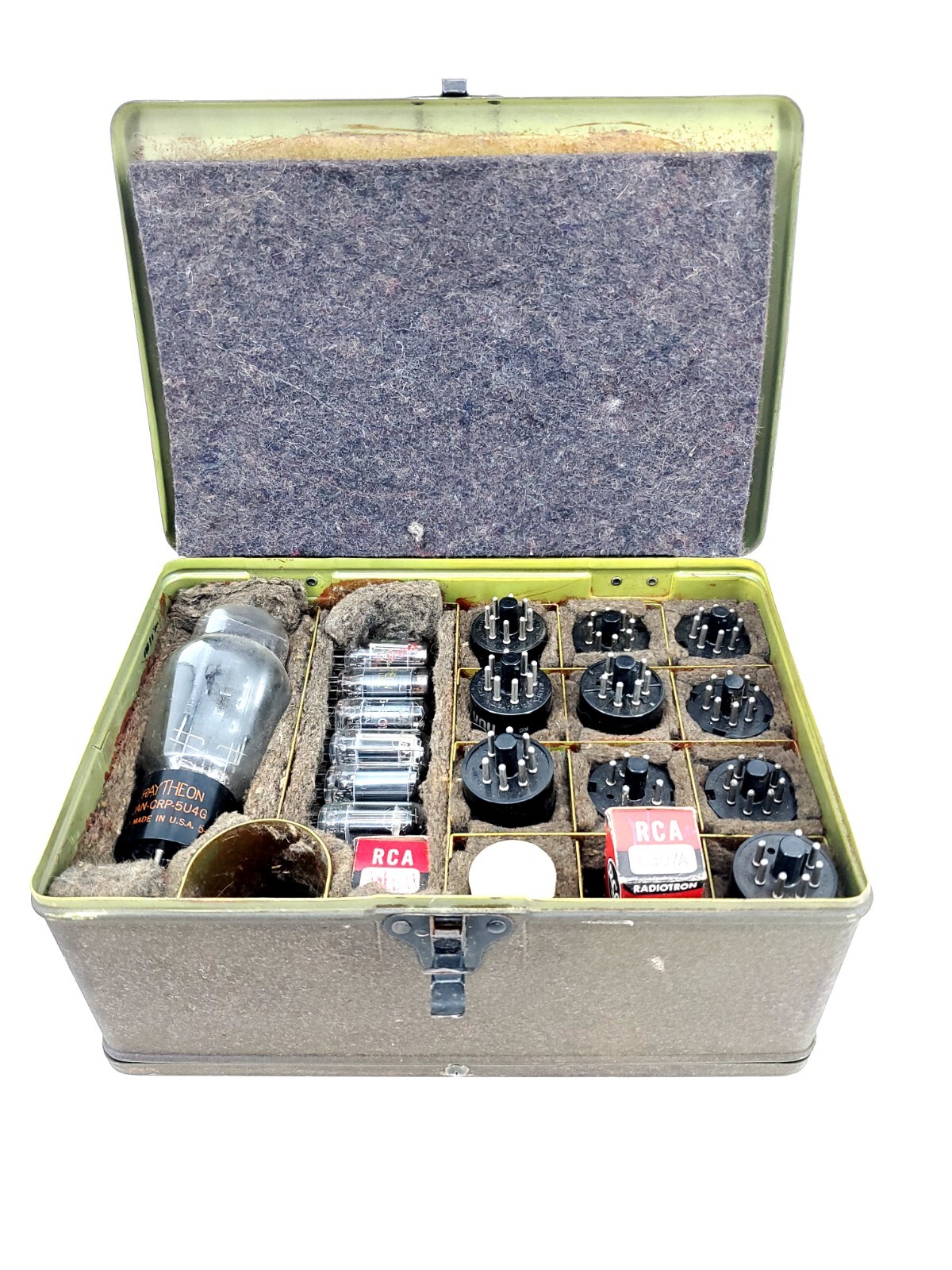 WWII SPARE PARTS BOX BX-31-A WITH TUBES U.S. Army Signal WWII SPARE PARTS BOX BX-31-A WITH TUBES U.S. Army Signal