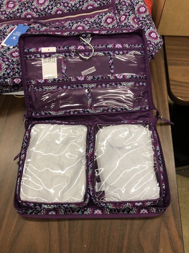 Vera Bradley Iconic Grand Weekender Bag & Hanging Organizer Lilac Medallion