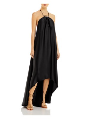 Женское черное платье Hi-Lo на бретелях в полный рост без рукавов от RAMY Brook 8