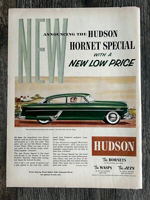 HUDSON HORNET SPECIAL 1954 Vintage Car Ad 10x14 Advertisement 1950's Advert