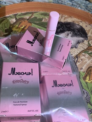 4 Pc Lot Meow by Katy Perry Eau de Parfum  0.07 fl oz 2ml EDP Spray Vials LOT