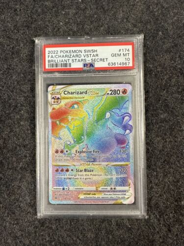 PSA 10 GEM MINT Pokemon Charizard VSTAR Rainbow Rare Secret