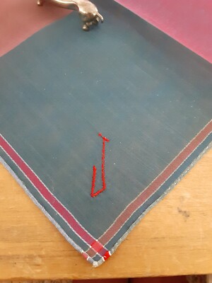 Vgt J Monogram  Embroidered On Color Block Semi Sheer Cotton Hankie Handkerchief