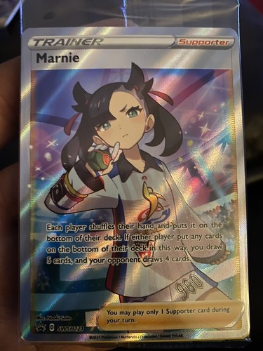 Pokemon TCG Full Art Trainer Marnie + 3x Holo Marnie SWSH120