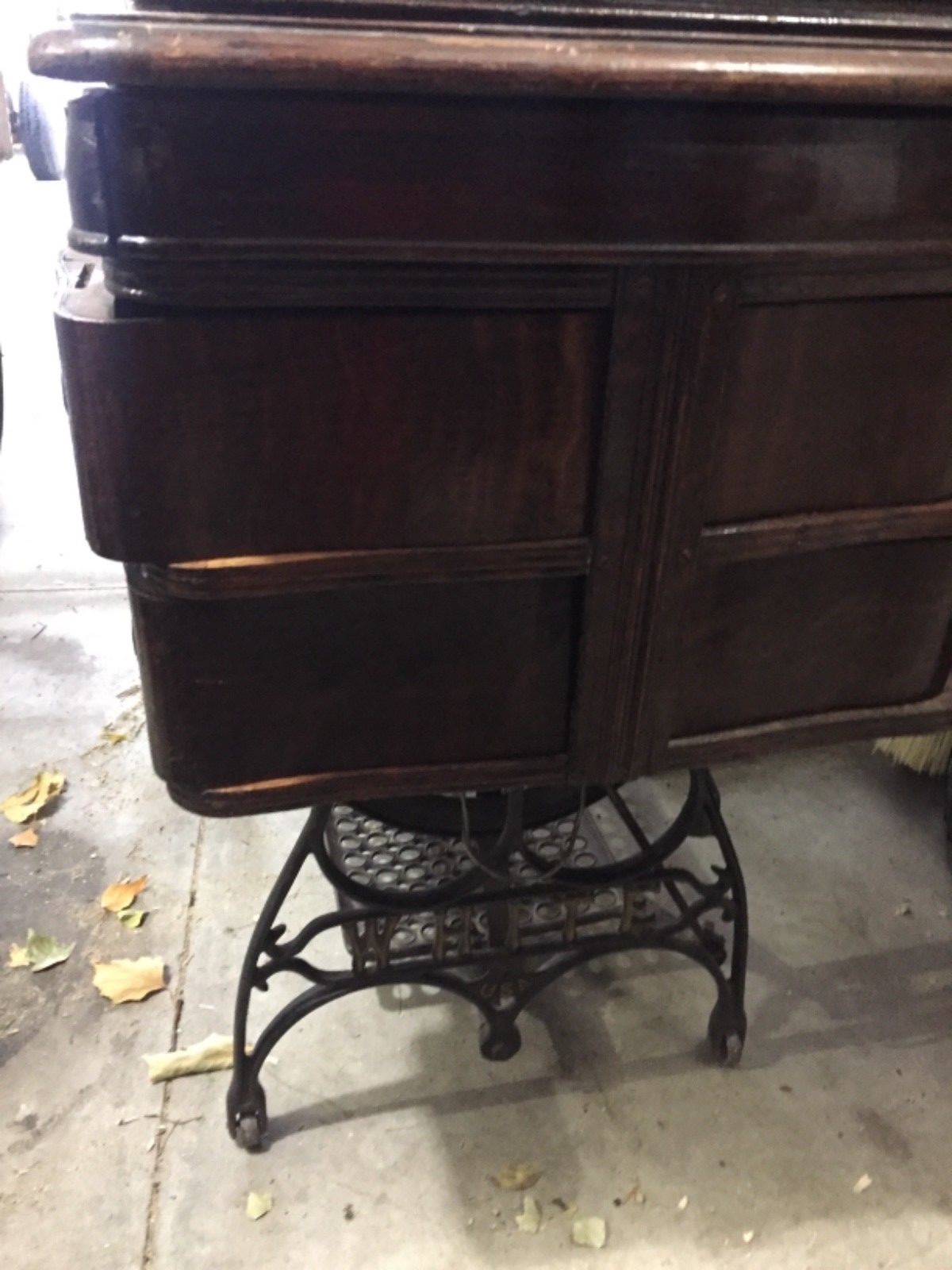 Antique White Treadle Sewing Machine Cabinet Stand Cast Iron in Fargo nd also