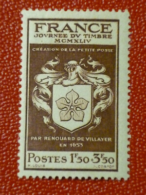 France 1944 1fr50+3fr50 Stamp Day vf Mint never hinged SG 900